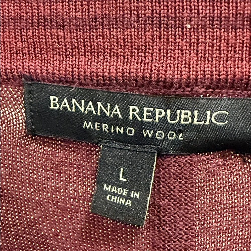 Banana Republic Men's Burgundy Merino Wool Soft Classy Crewneck Sweater Size L